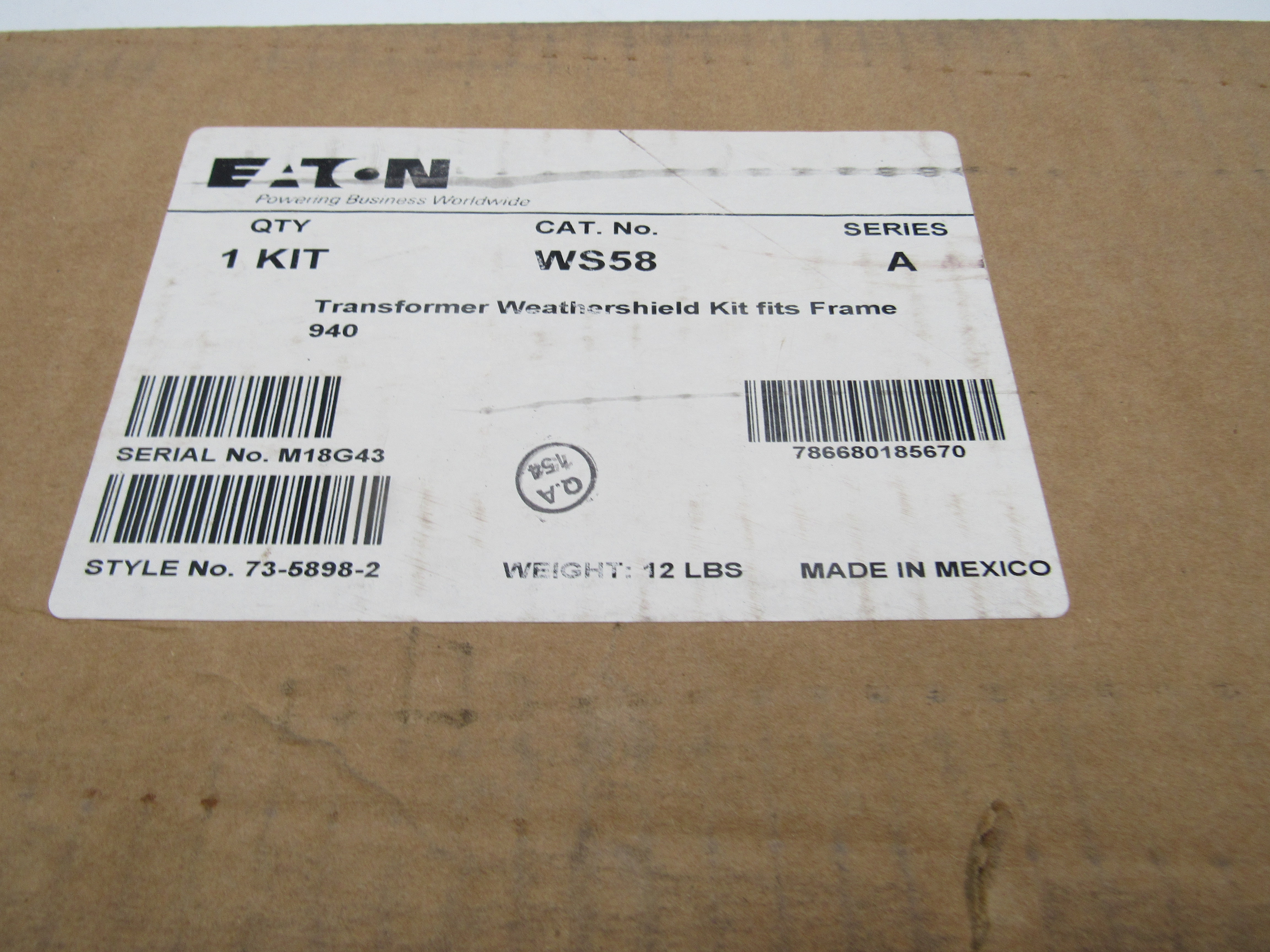WS58 Eaton Transformer Accessories