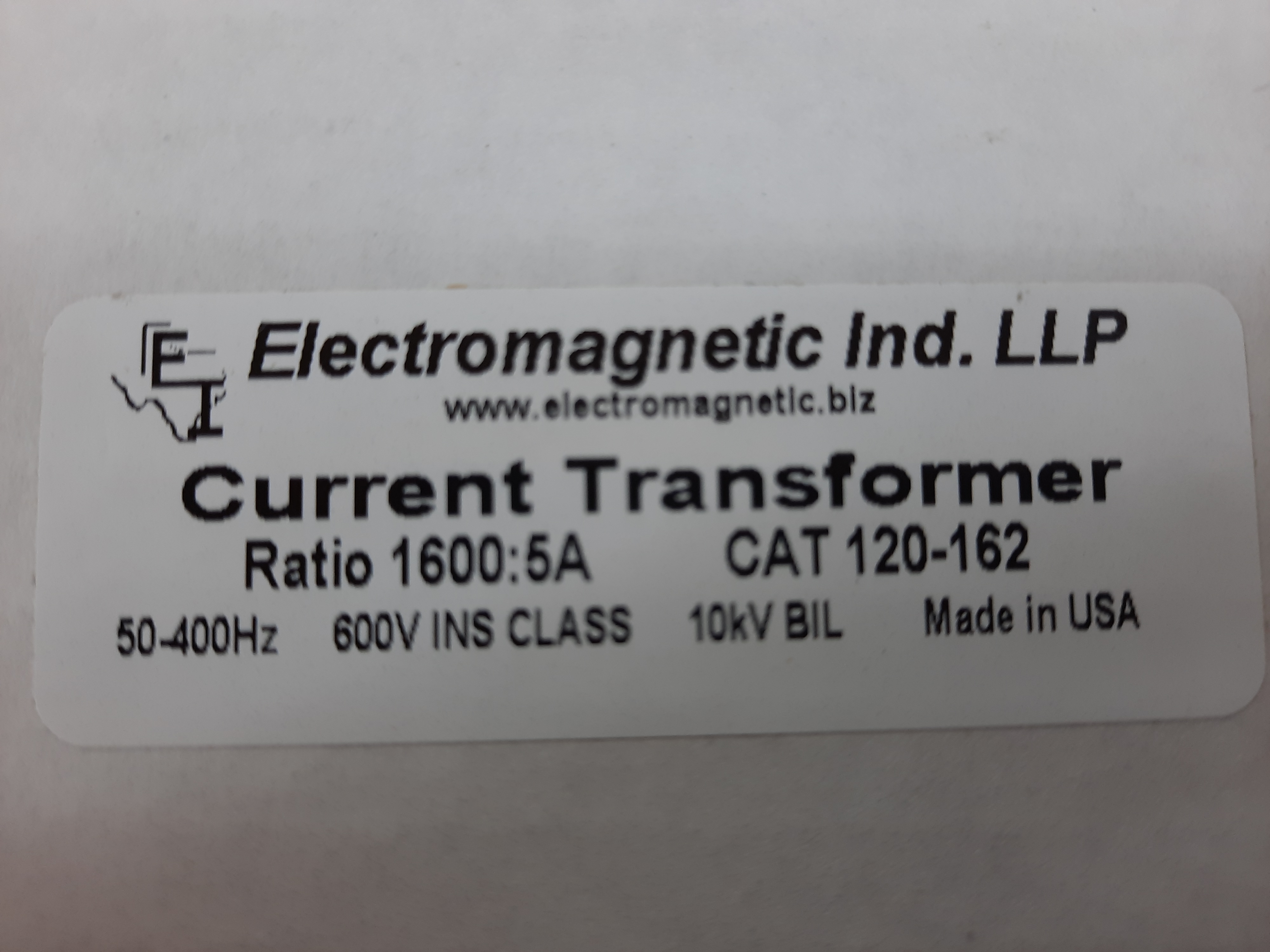 120-162 Electromagnetic Ind. LLP Current Transformers