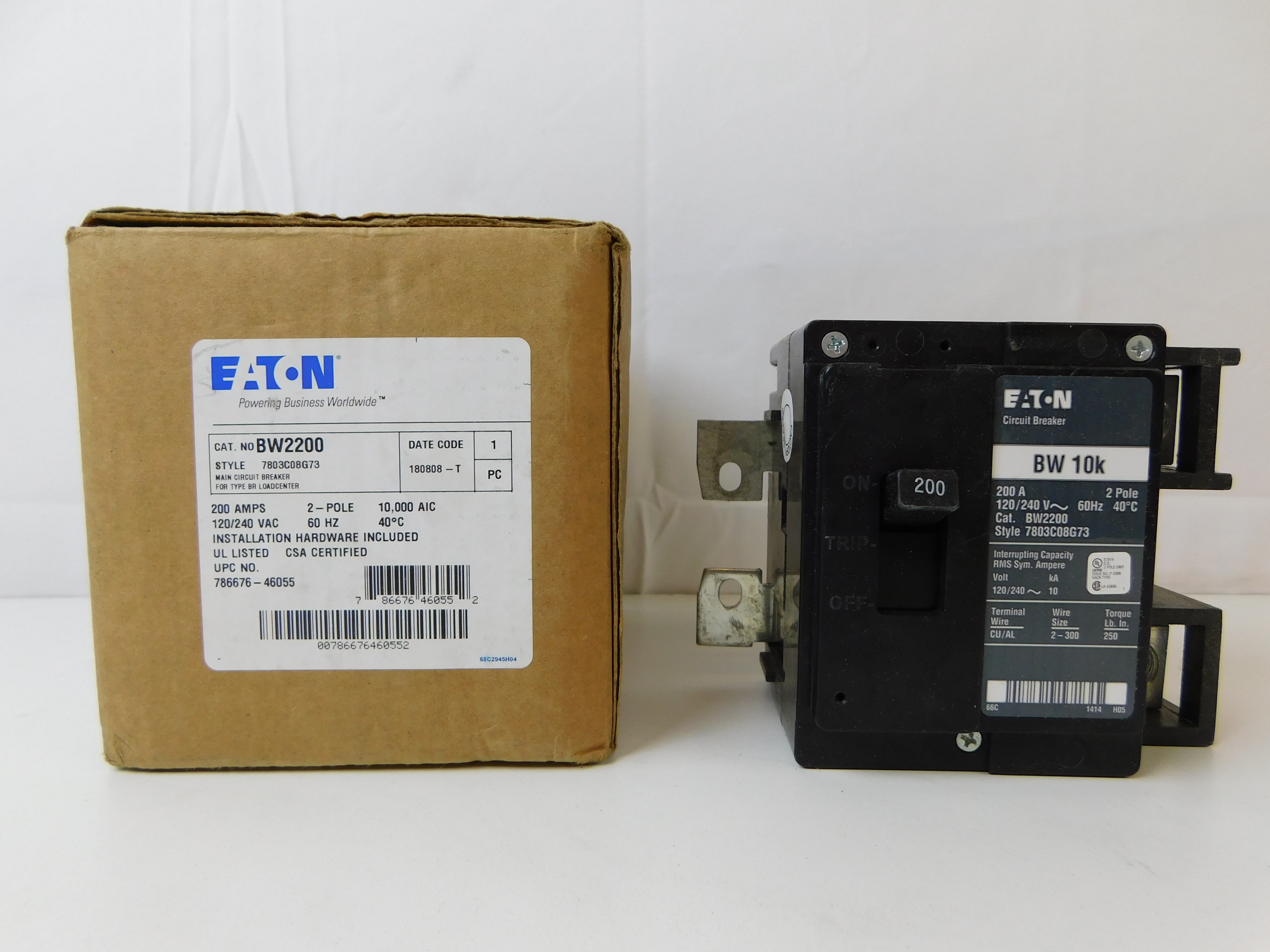 BW2200 Eaton Main Breakers