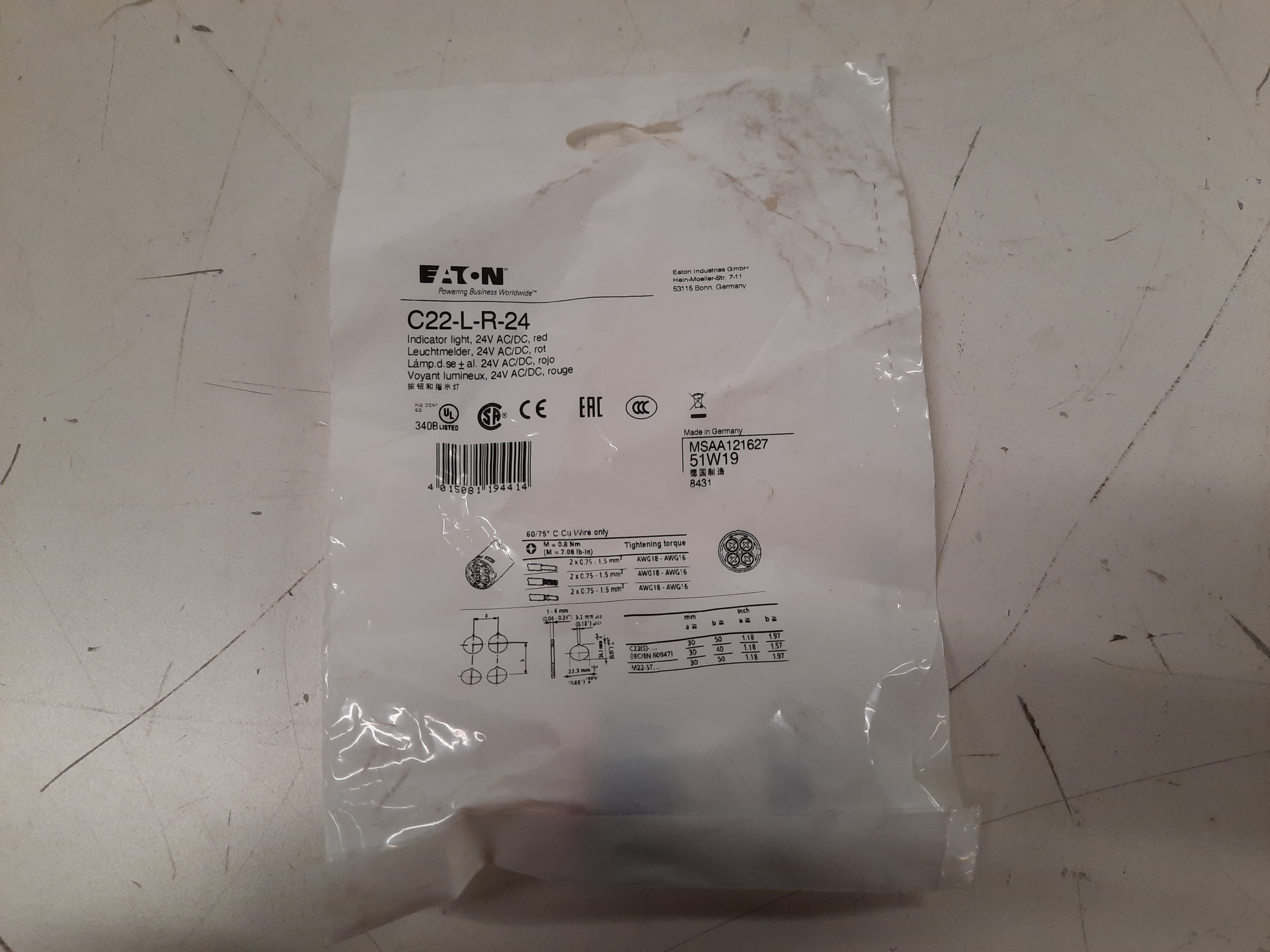 C22-L-R-24 Eaton Occupancy Switches