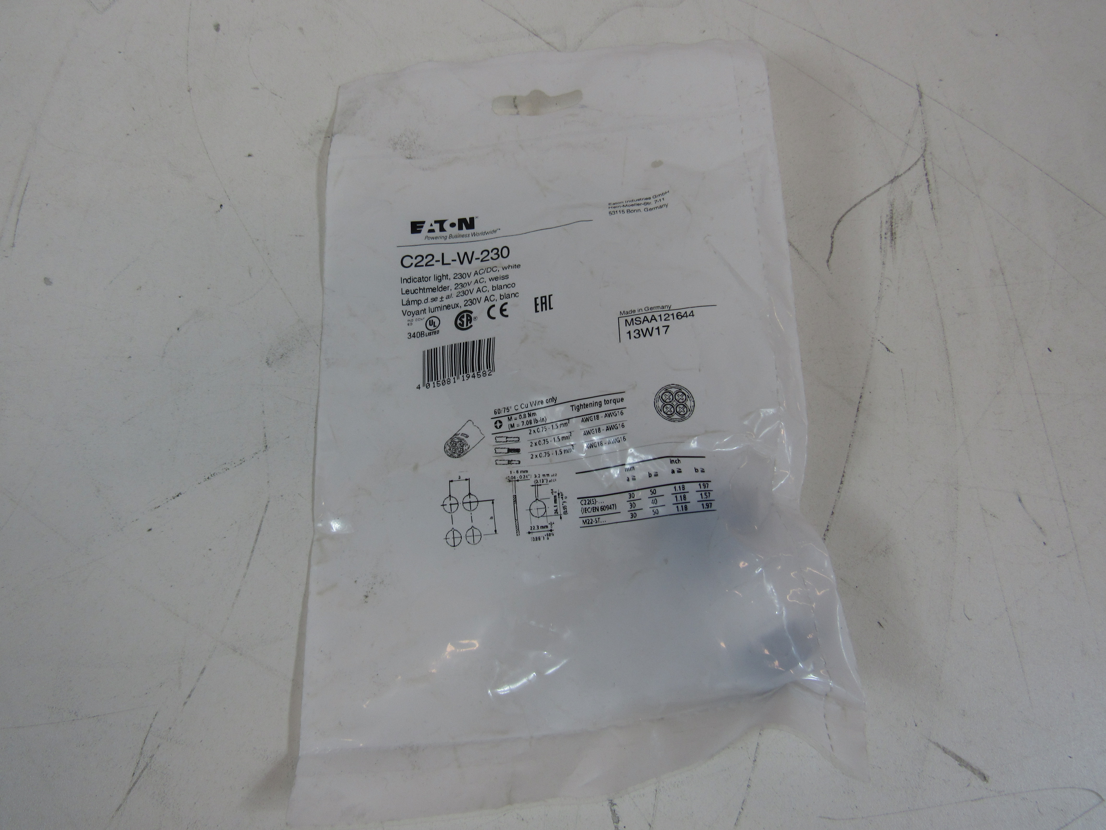 C22-L-W-230 Eaton Occupancy Switches