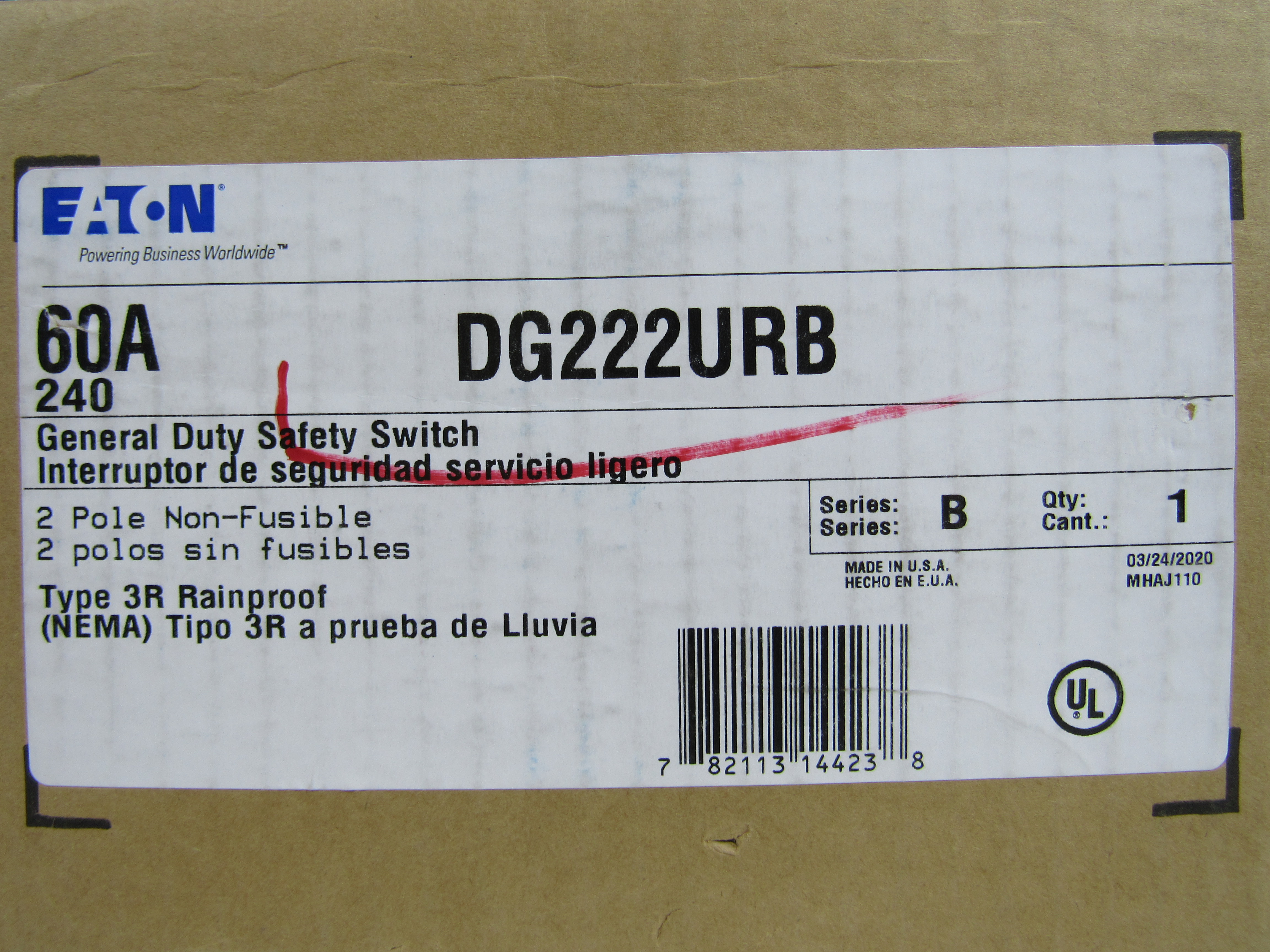 DG222URB Eaton General Duty Safety Switches