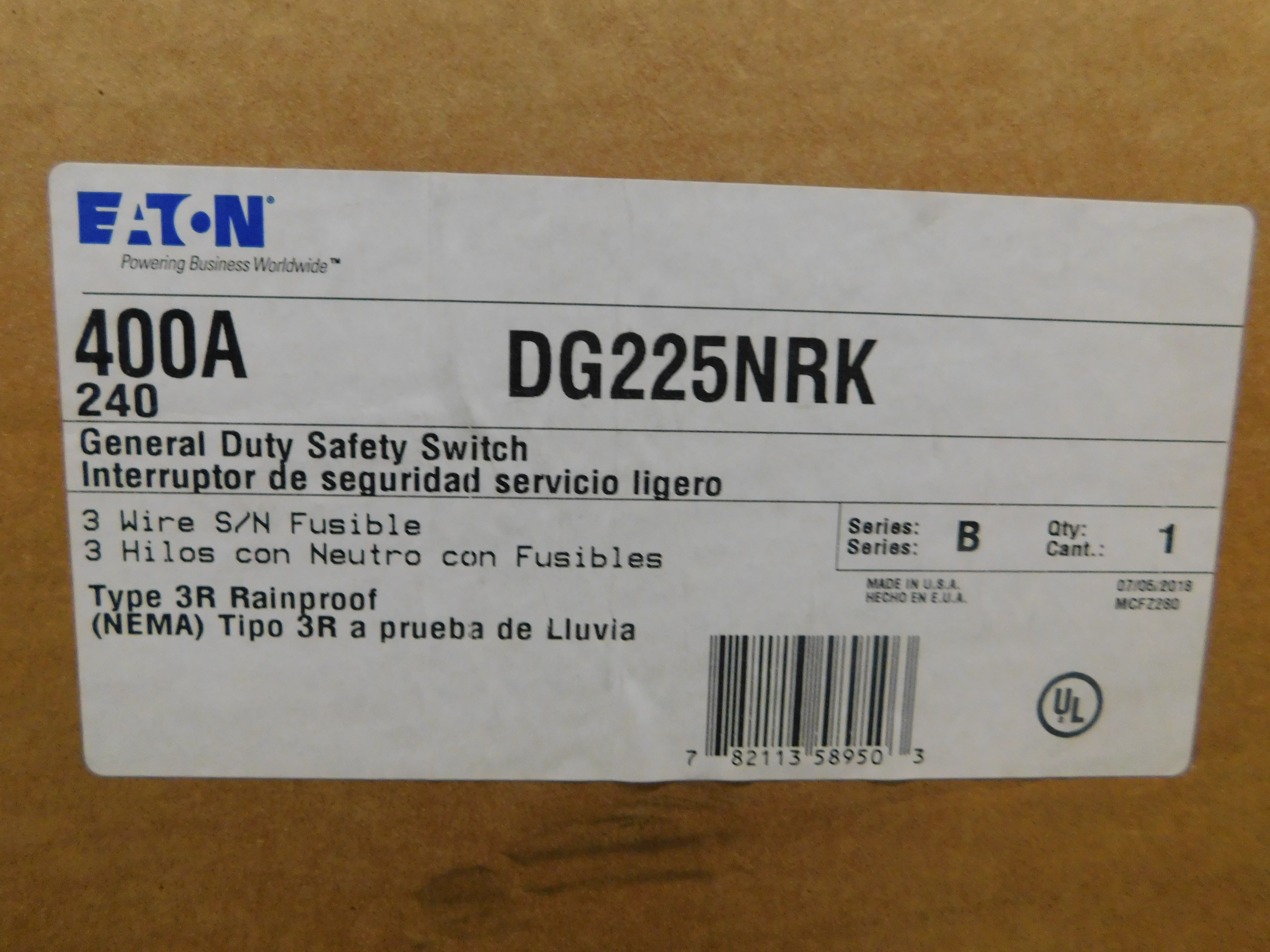 DG225NRK Eaton General Duty Safety Switches