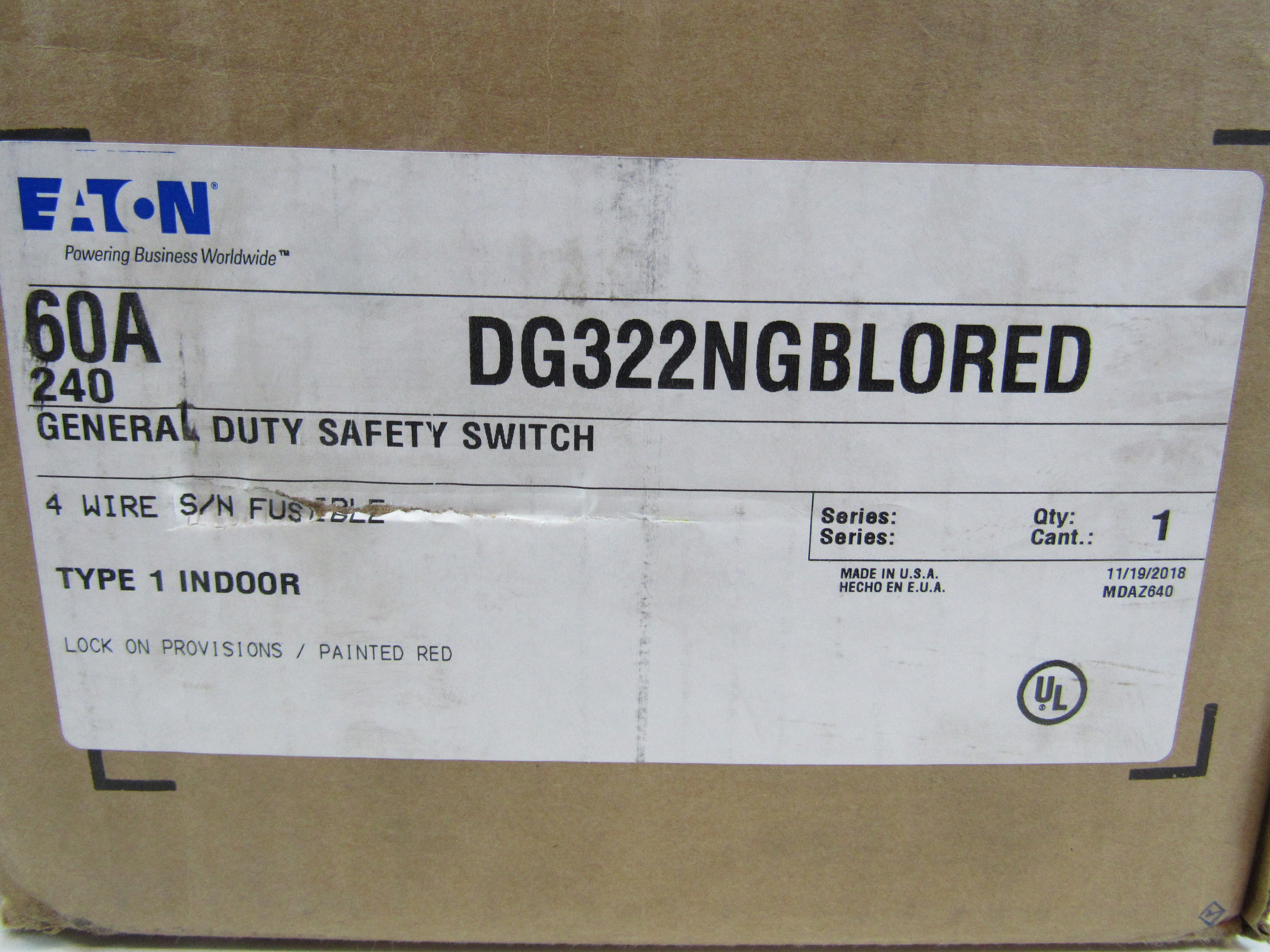 DG322NGBLORED Eaton Safety Switches