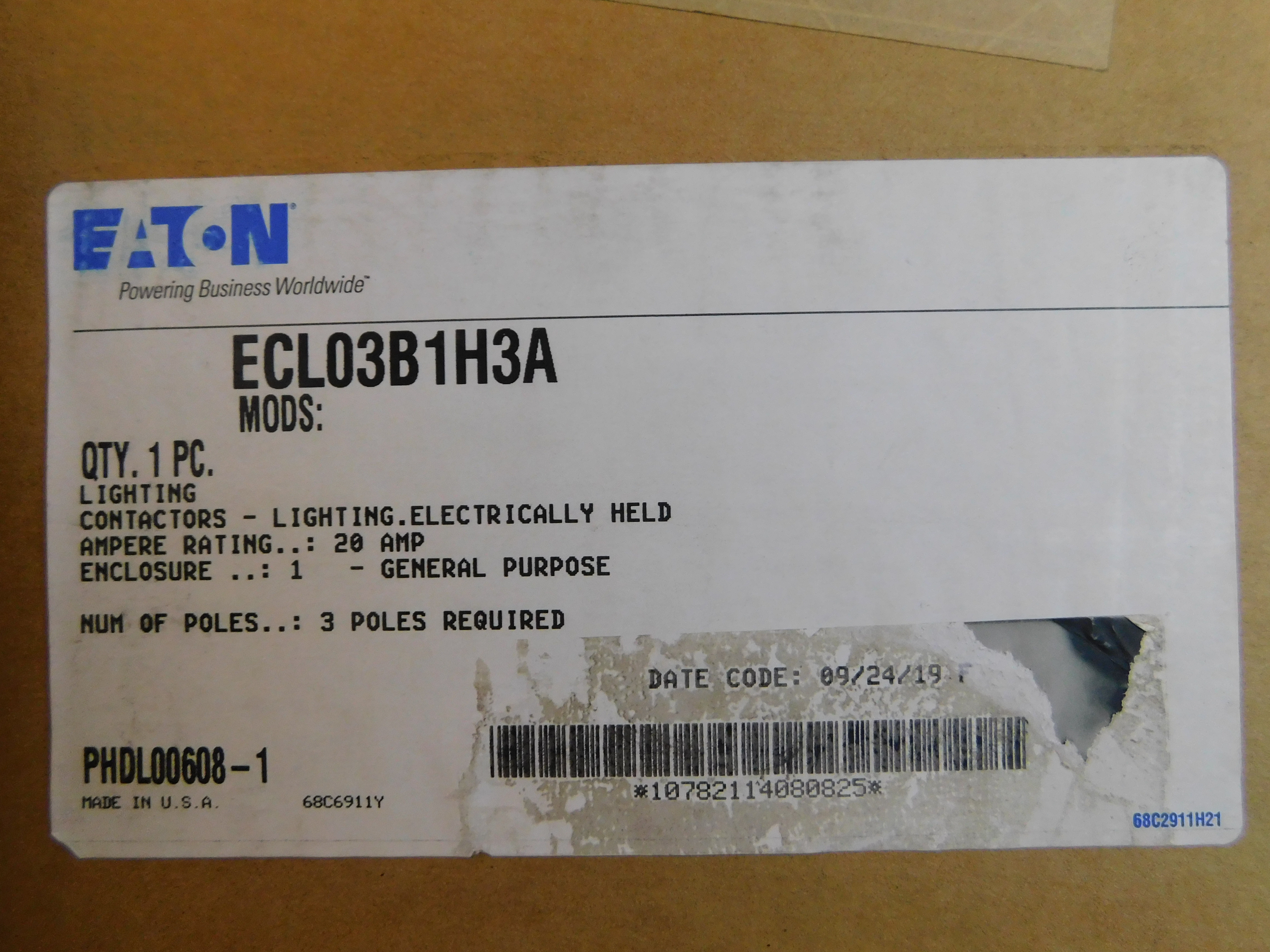 ECL03B1H3A Eaton Enclosed Contactors