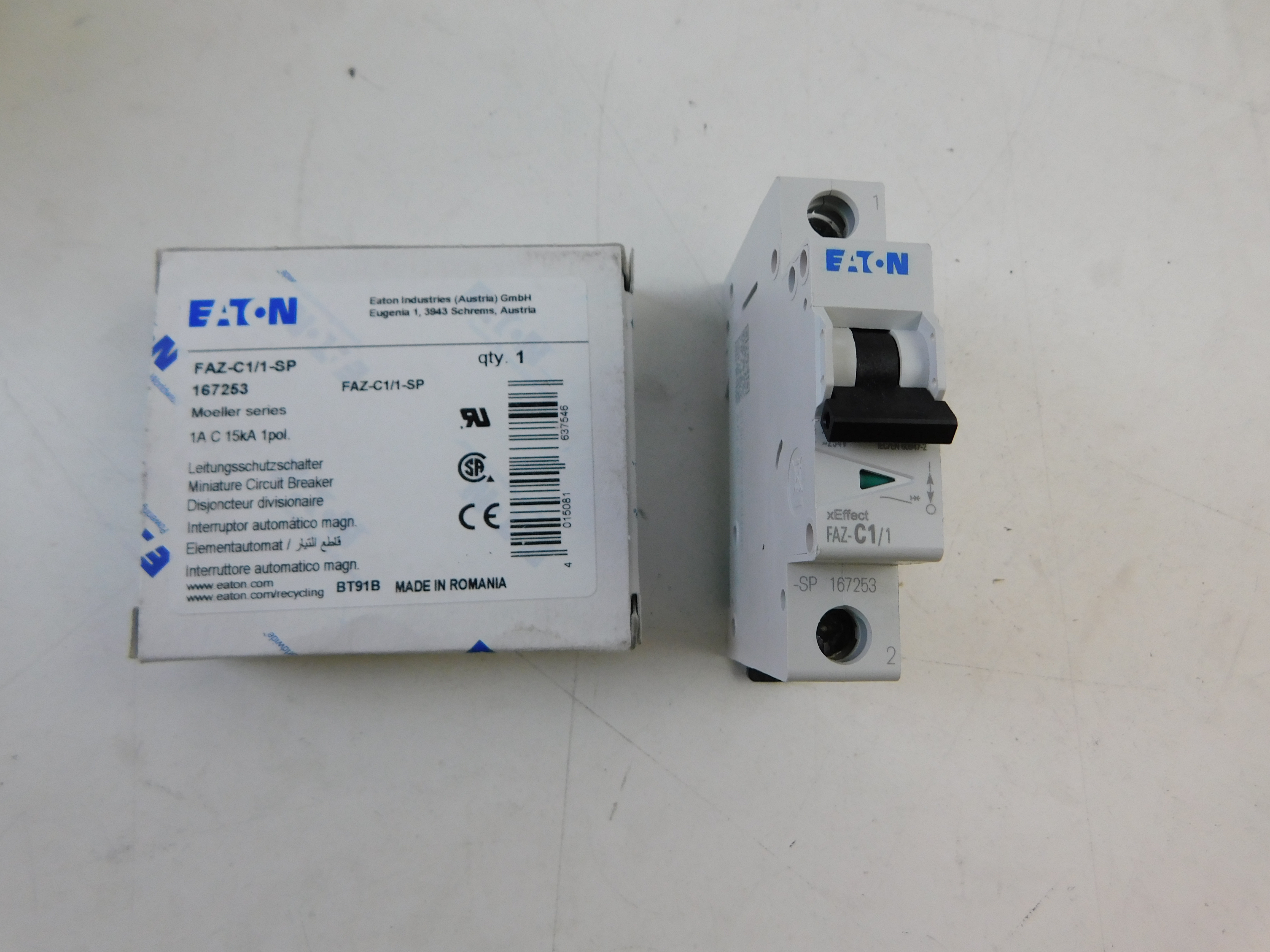 FAZ-C1/1-SP Eaton Din Rail Mounted Circuit Breakers