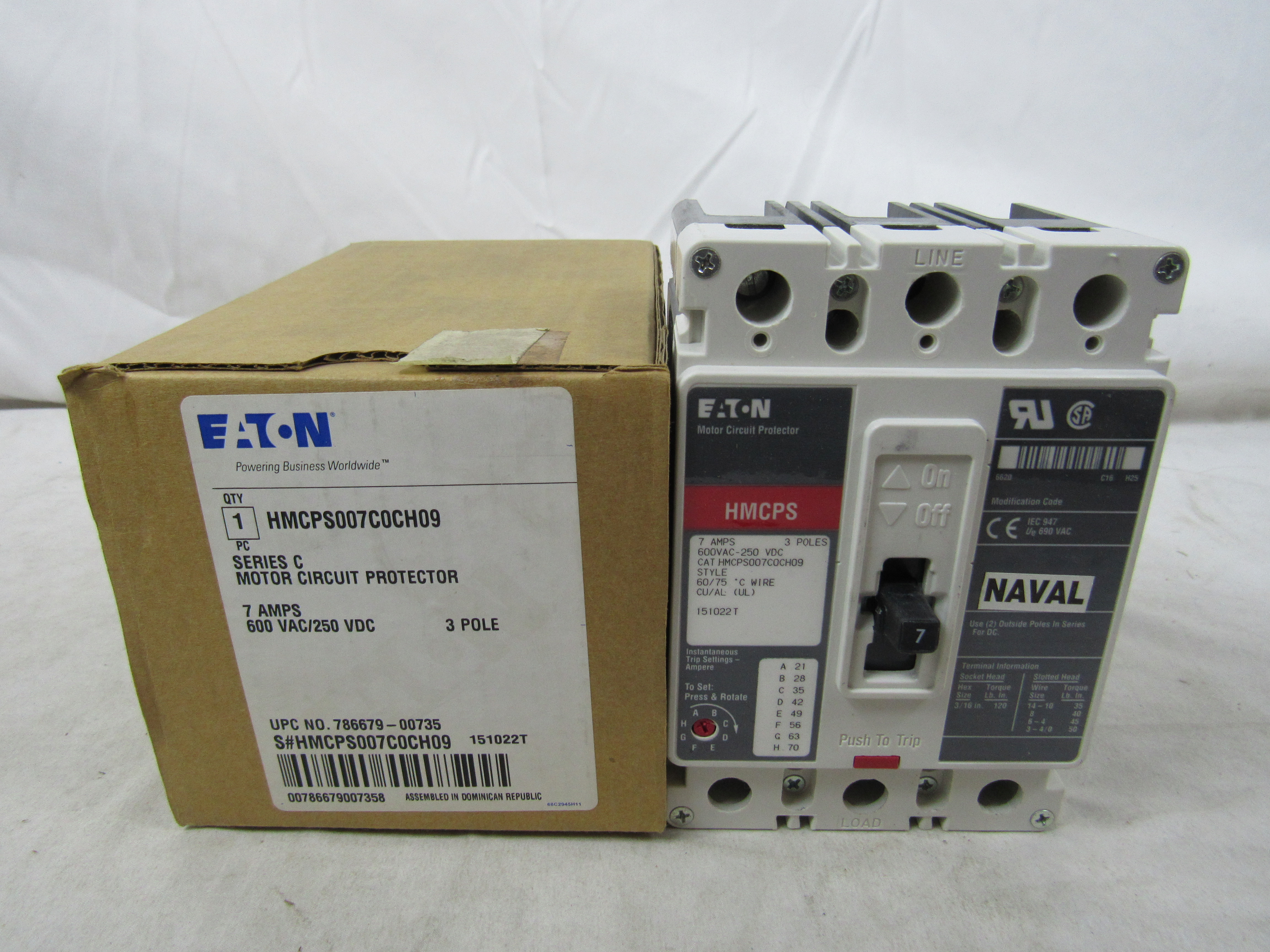 HMCPS007C0CH09 Eaton Manual Motor Protectors