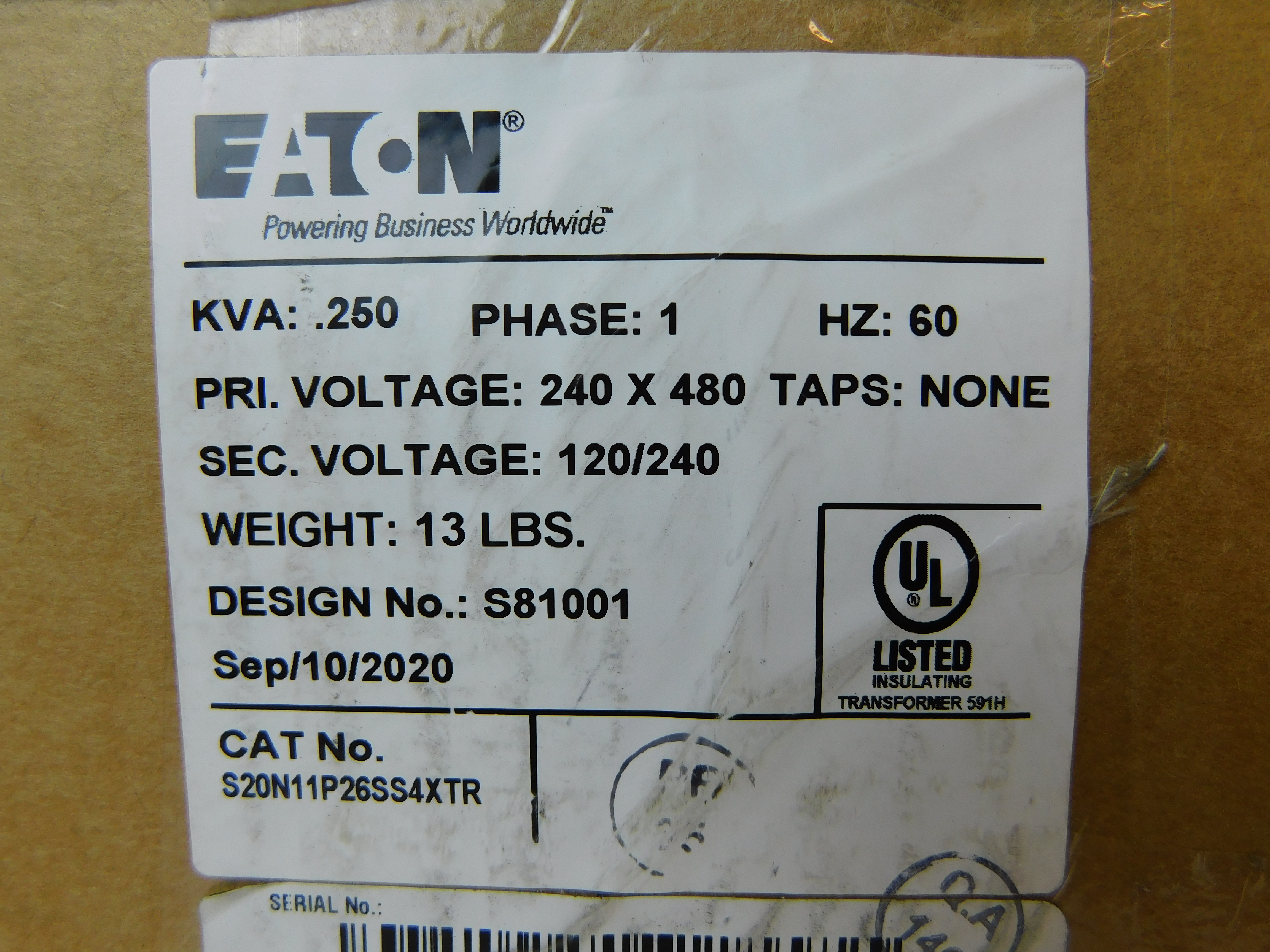 S20N11P26SS4XTR Eaton Other Transformers