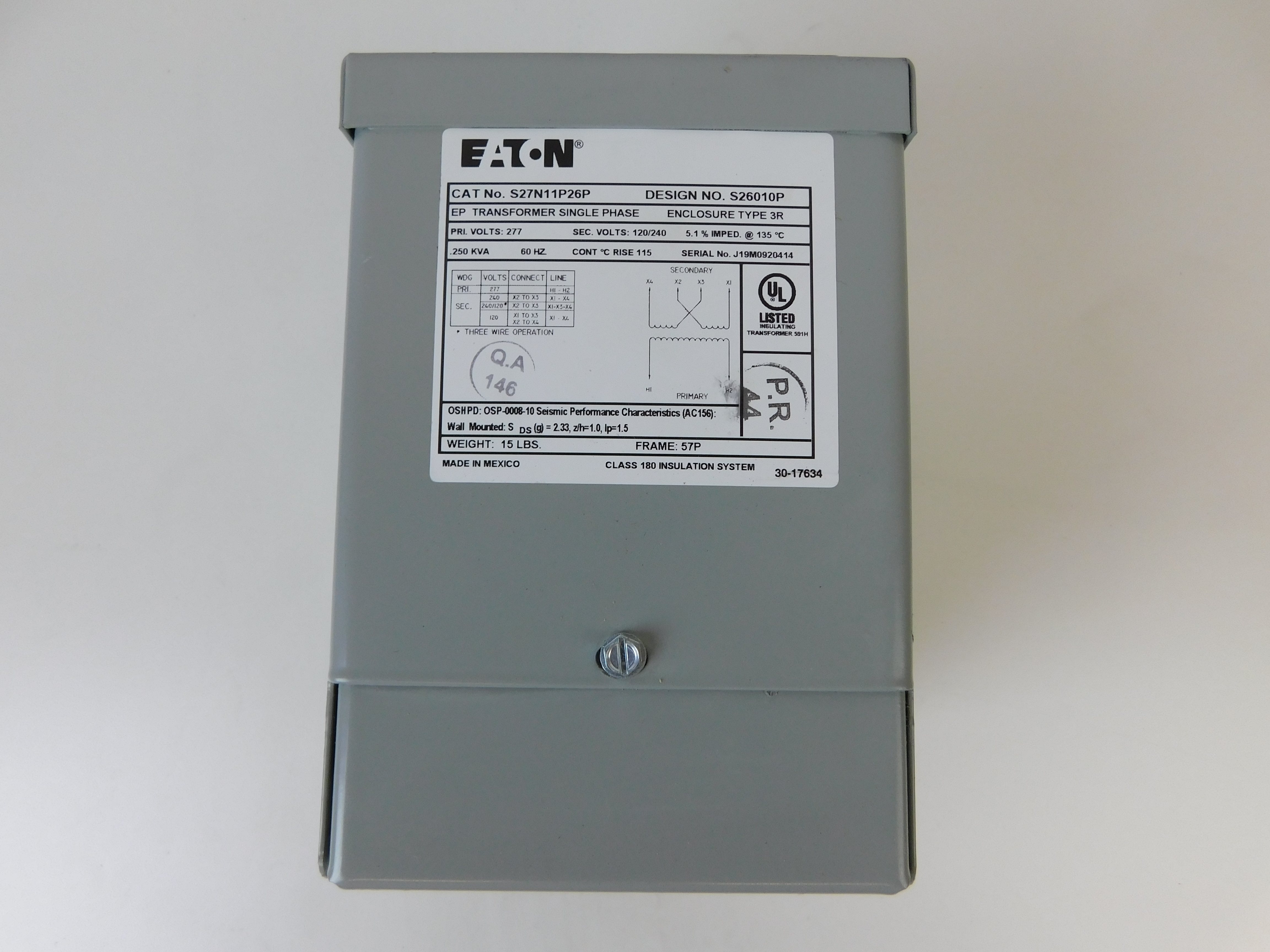 S27N11P26P Eaton Other Transformers