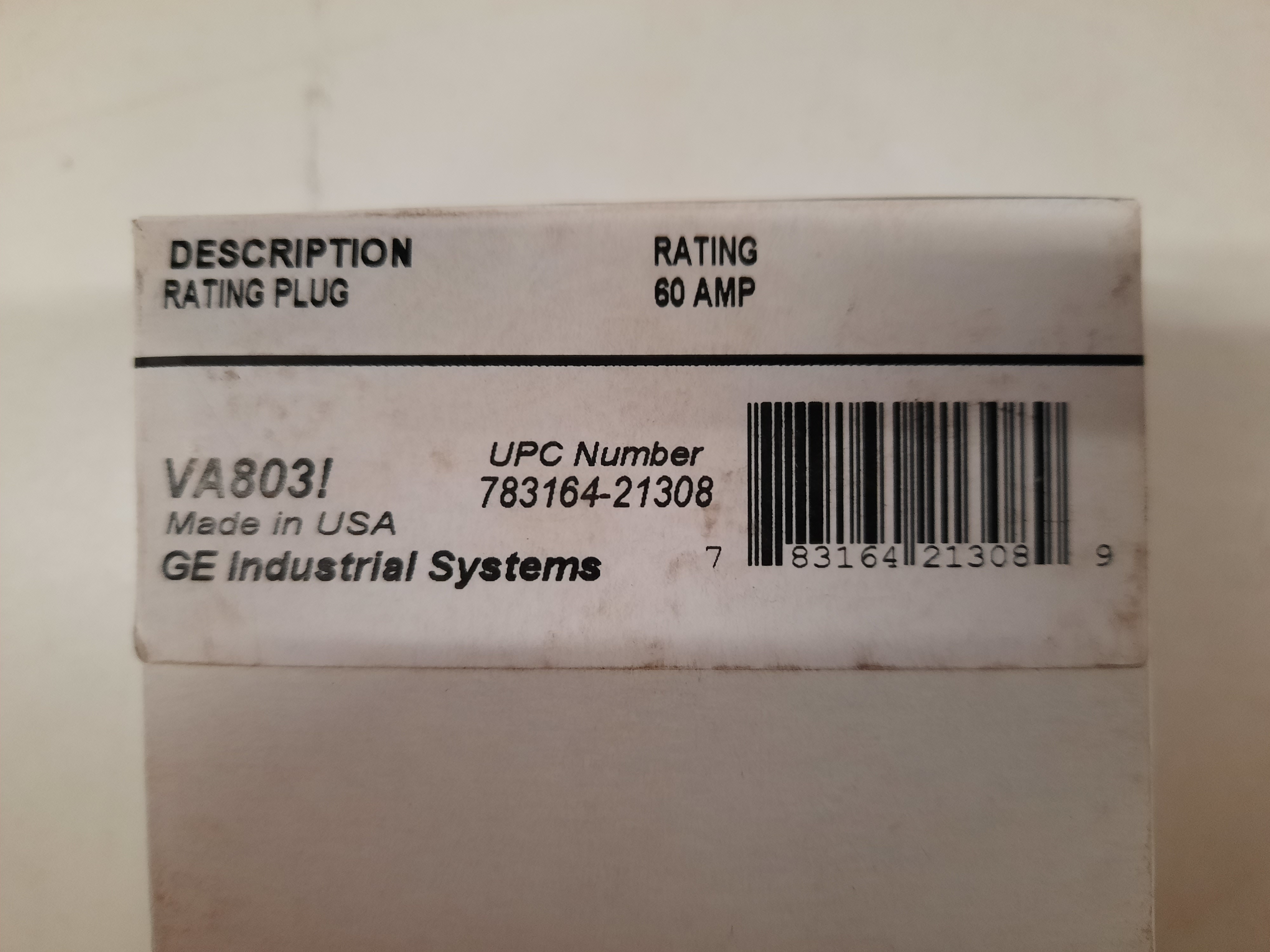 SRPE60A60 GENERAL ELECTRIC Rating Plug