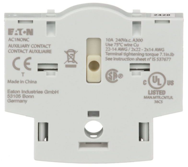 AC1NONCDE Eaton Auxiliary Contact