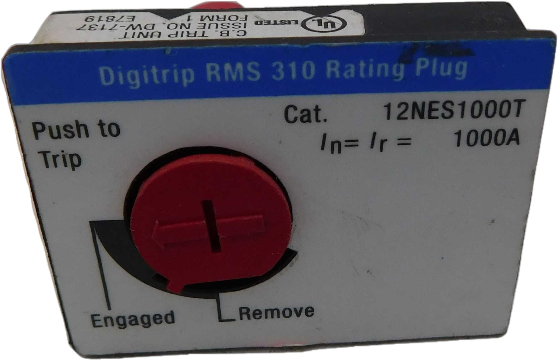 12NES1000T Eaton Rating Plug