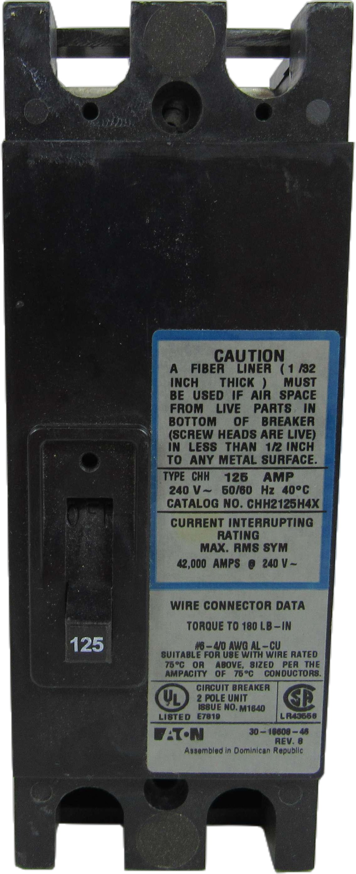 CHH2125H4X Eaton Molded Case Breakers (MCCBs)