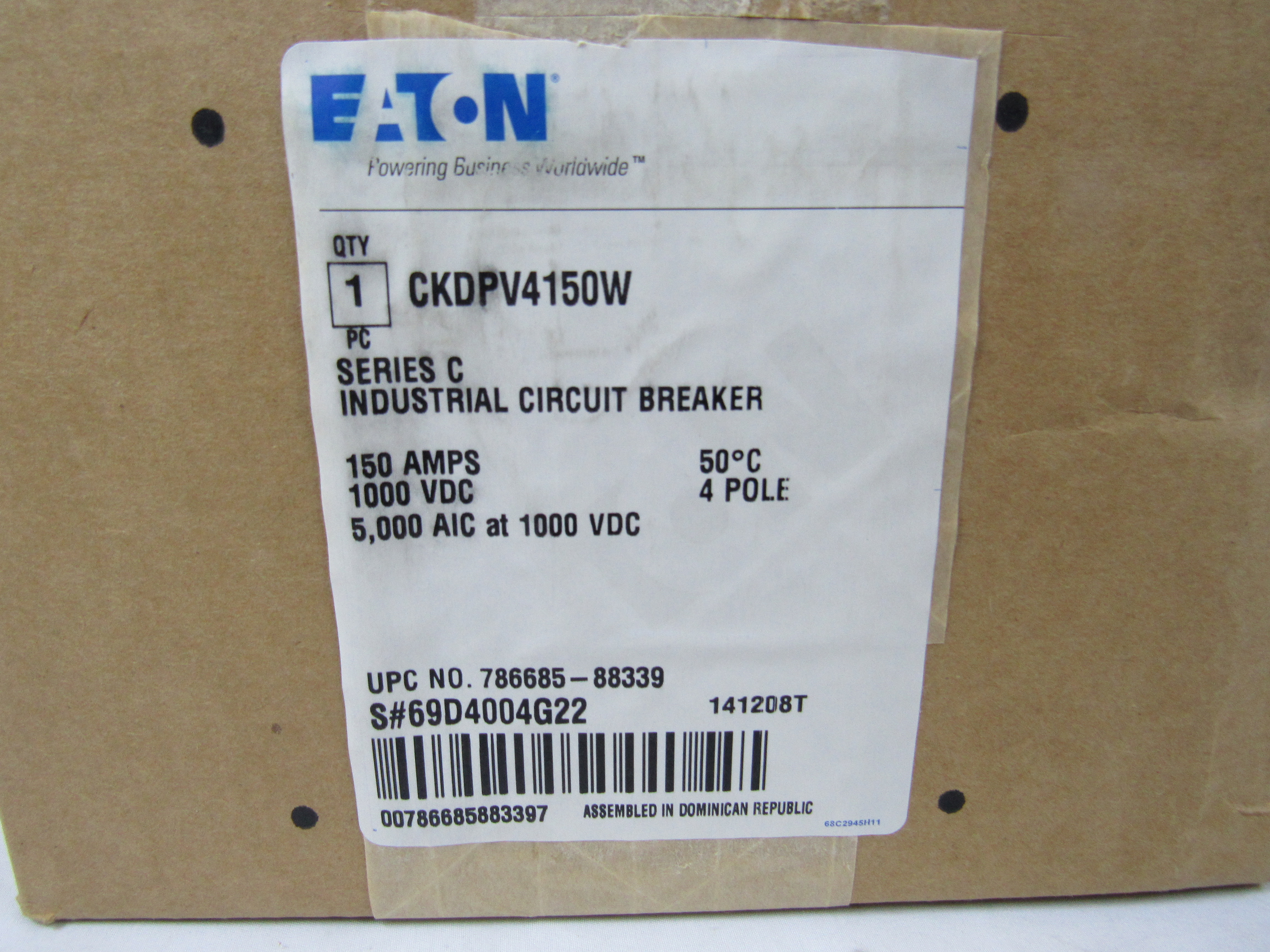 CKDPV4150W Eaton Molded Case Breakers (MCCBs)